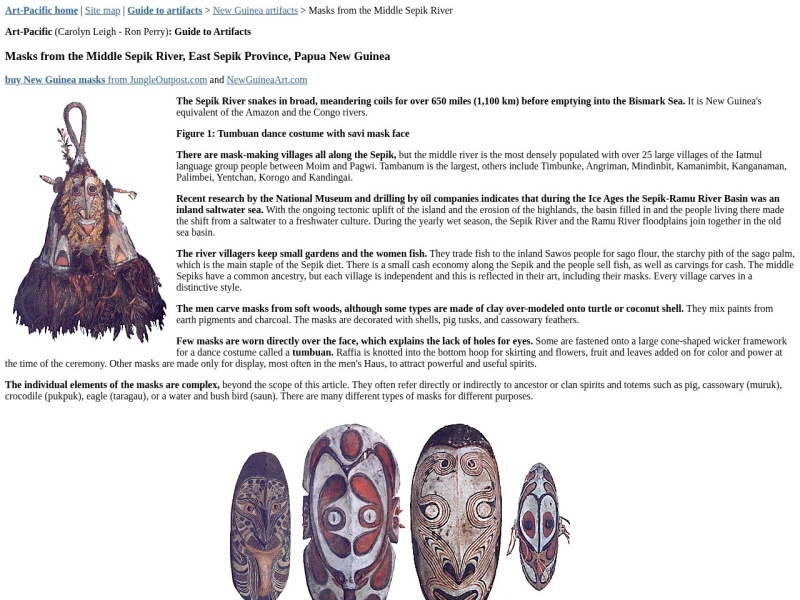 Masks from the Middle Sepik River, East Sepik Province, Papua New Guinea