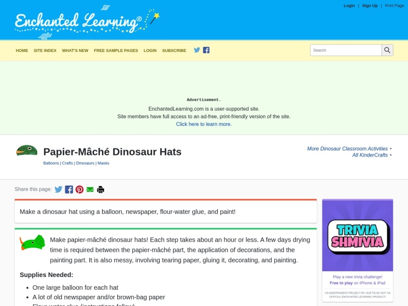 MAKE A PAPIER-M?CH? DINOSAUR HAT