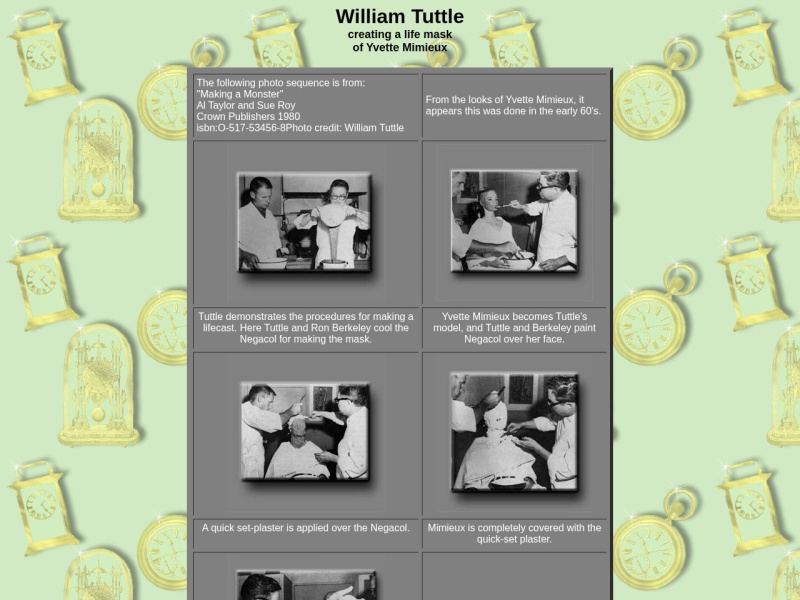 William Tuttle making a lifemask of Yvette Mimieux