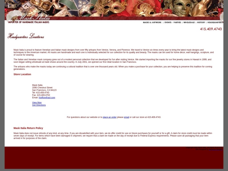 Mask Italia – importer of handmade Italian masks – USA