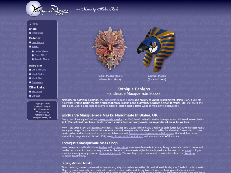 Xothique Designs : Masquerade Masks Xothique Designs : Masquerade Masks